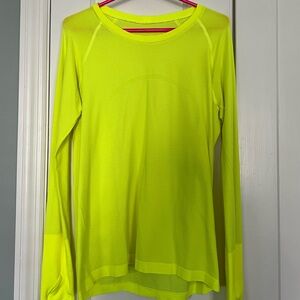 Rare lululemon athletica Highlight Yellow Long Sleeve Top